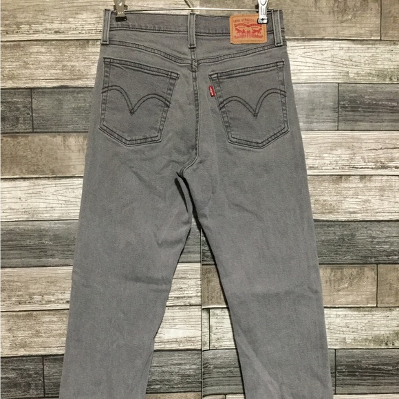 Levi’s Wedgie Straight Jeans Women’s 27 Gray Button Fly Stretch (Inseam 26) - Picture 7 of 10